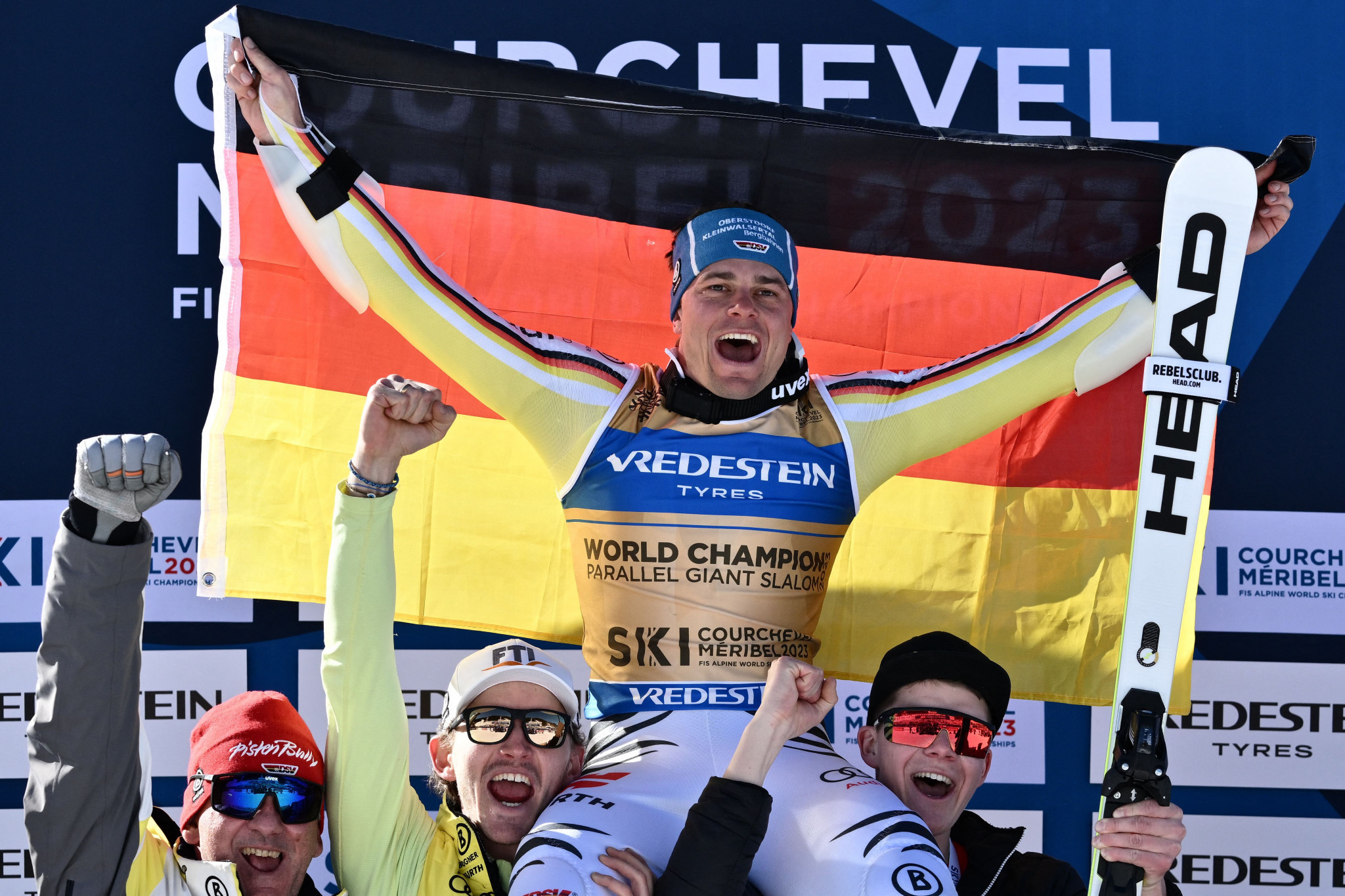 Alexander Schmid won men's parallel gold at the Alpine Ski World Championships ©Getty Images