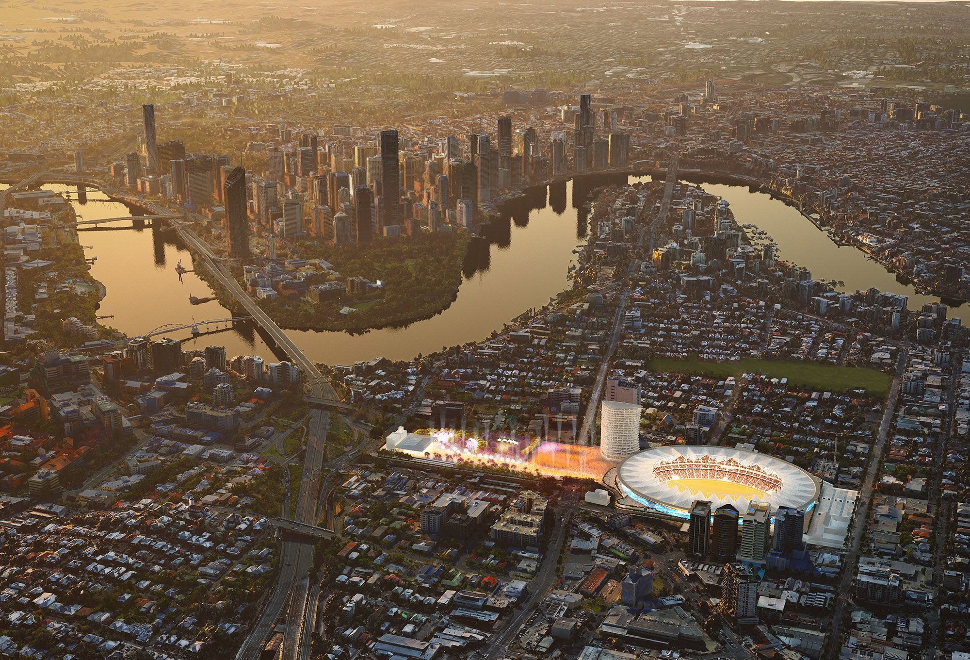 A Queensland-funded AUD 7 billion redevelopment of the Gabba is among the plans agreed for Brisbane 2032 ©Queensland Government