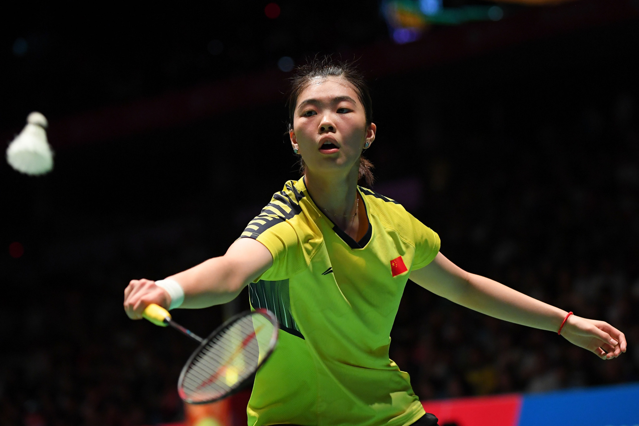 China's Gao Fangjie won her women's singles match against Malaysia at the Badminton Asia Mixed Team Championship ©Getty Images