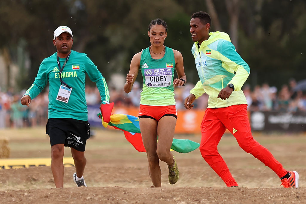 Ethiopia's Letesenbet Gidey looked to be on her way to winning the gold medal at the World Cross Country Championships before her dramatic collapse ©Getty Images