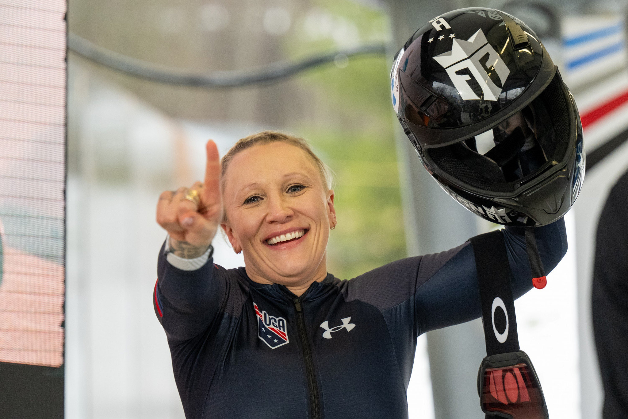 The United States' Kaillie Humphries clinched the women's monobob Crystal Globe in Sigulda ©IBSF