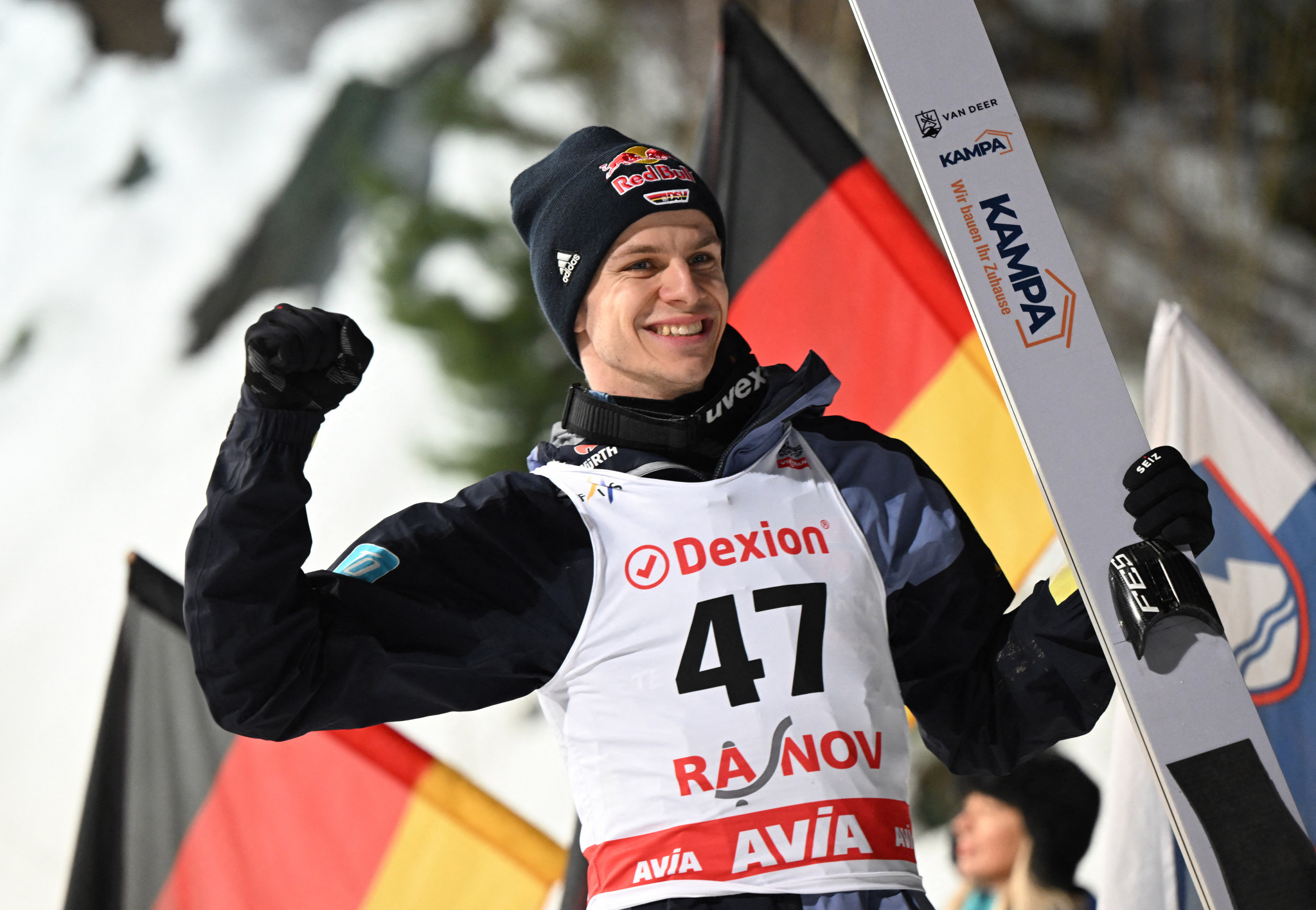 Andreas Wellinger triumphed in a men's competition lacking most of the leaders on this season's Ski Jumping World Cup circuit ©Getty Images