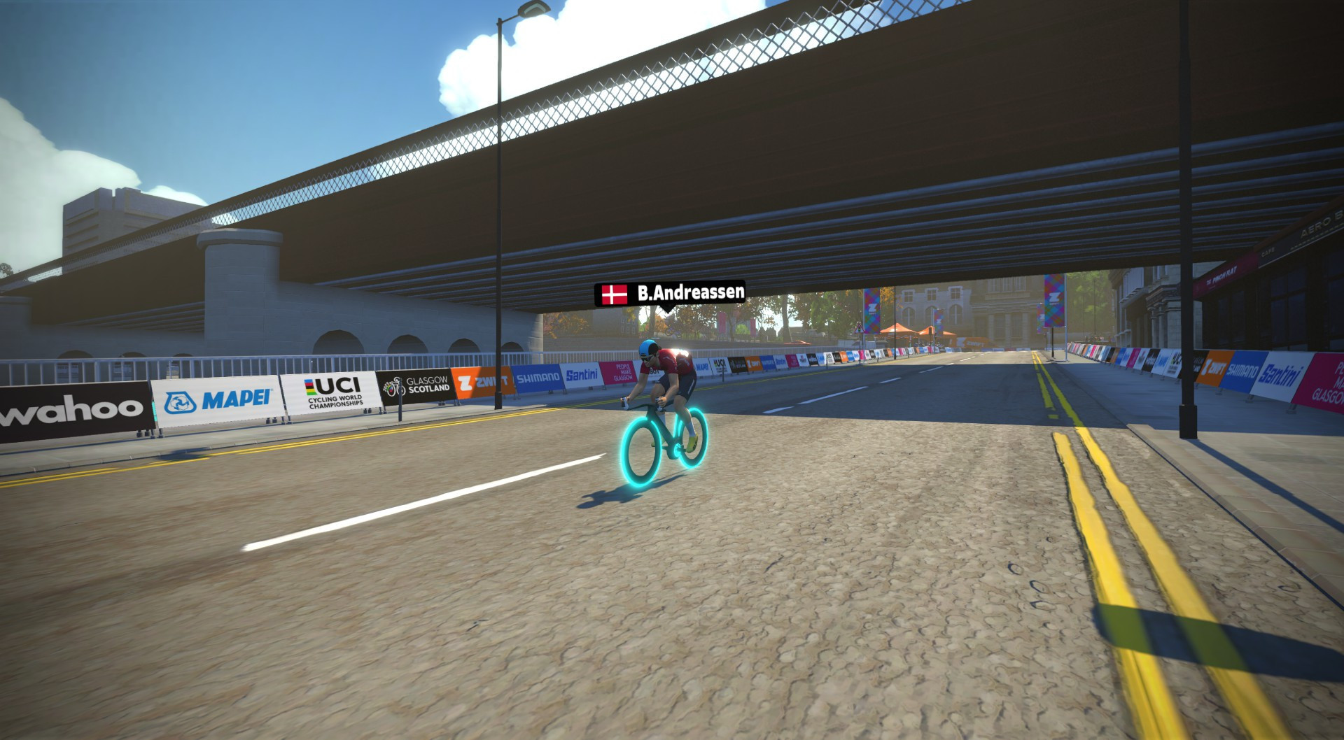 Denmark's Bjørn Andreasson's early attack proved decisive to win the men's podium race ©Zwift