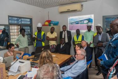 Officials met those building facilities for the Francophone Games during the visit ©CNJF