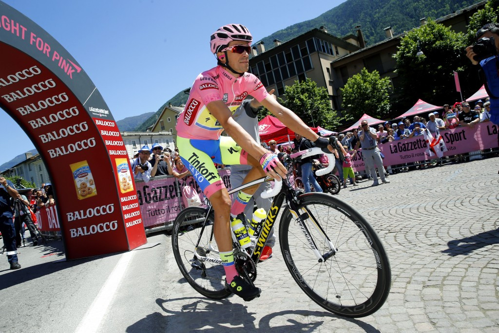 Tinkoff-Saxo rider Alberto Contador managed to finish safely in the pack to maintain his general classifcation lead