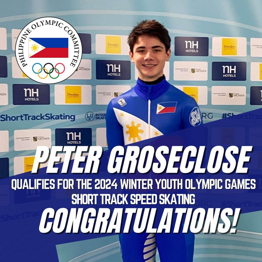 Peter Groseclose becomes only the third ice skater from the Philippines to compete in the Youth Olympic Games, behind Julian Macaraeg and Michael Martinez ©Philippine Olympic Committee