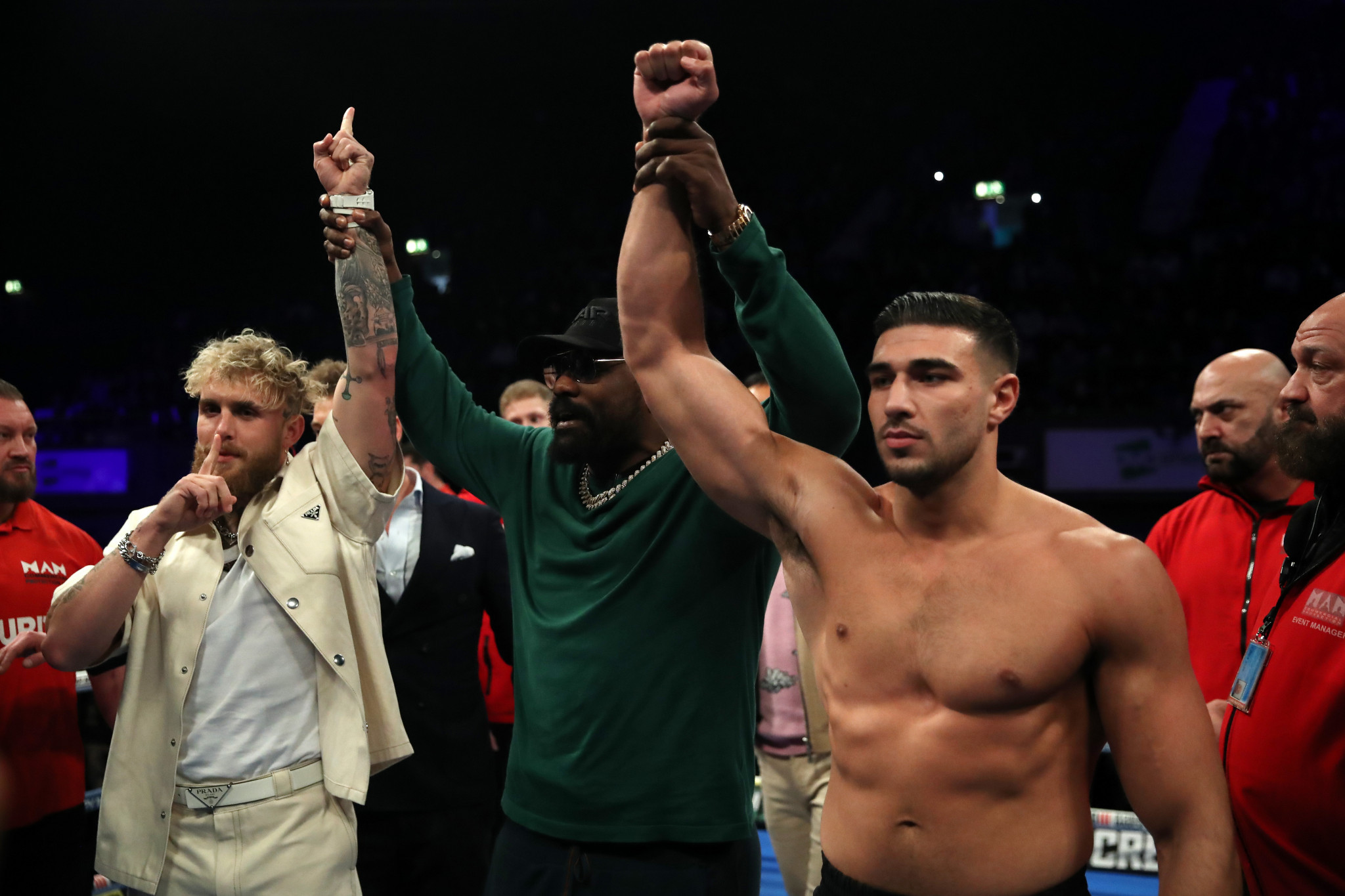 Jake Paul, left, and Tommy Fury, right, are both unbeaten in their respective forms of combat prior to their fight in Riyadh this weekend ©Getty Images  