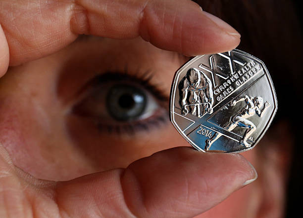 The 50 pence Glasgow 2014 coin is now being offered for over a thousand times its face value ©Getty Images
