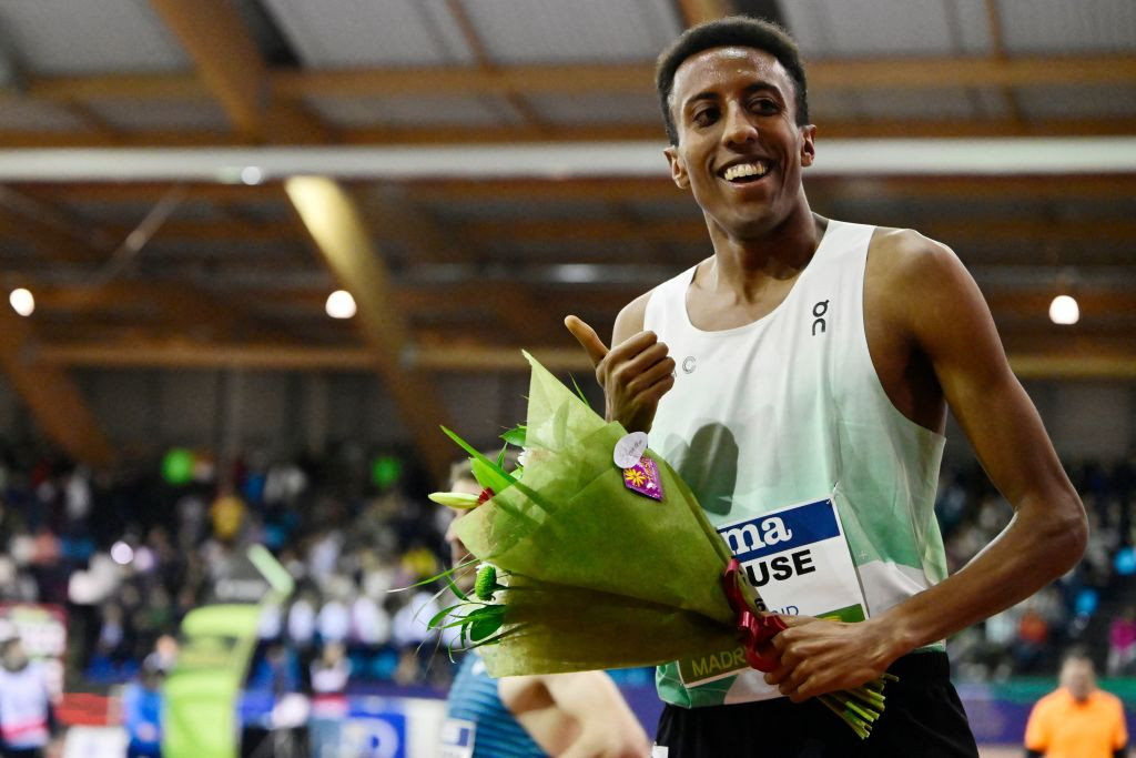 Yared Nuguse of the United States won the men's 1500m at tonight's meeting in Madrid in 3min 33.69sec ©Getty Images