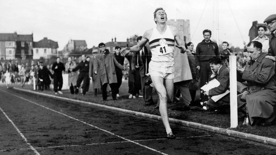 Sir Roger Bannister's performance at Oxford in 1954 when he became the first man to break four-minutes for the mile was voted in 2005 as the greatest athletics achievement of the last 150 years ©Getty Images