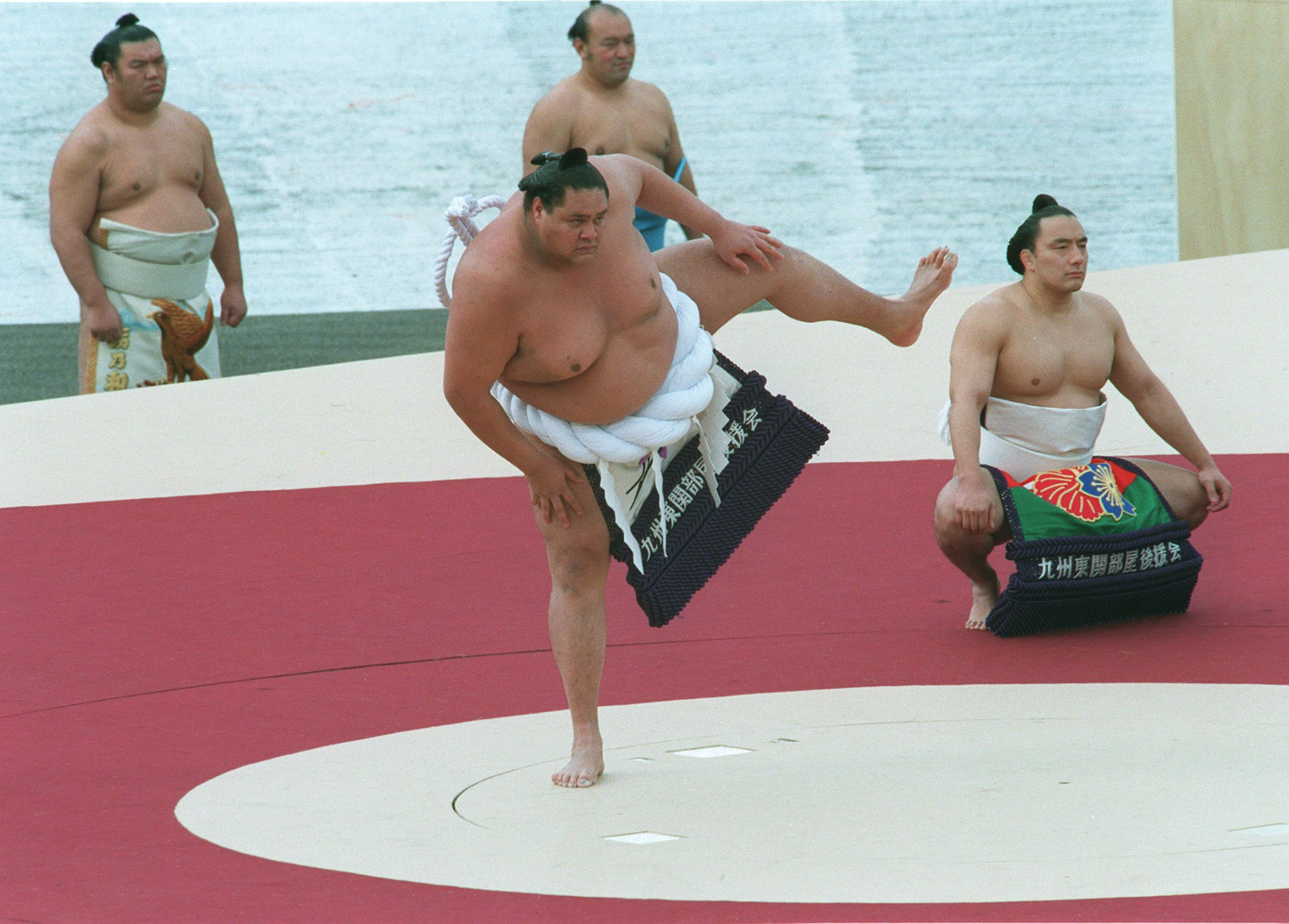 In the light of revelations to come, a traditional Sumo ritual to purify the Olympic arena had unintentional irony ©Getty Images