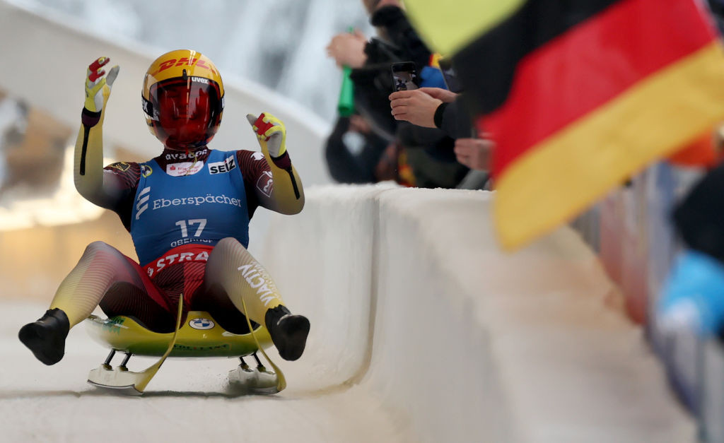 Germany's Julia Taubitz retained the women's singles Luge World Cup title in Winterberg today ©Getty Images