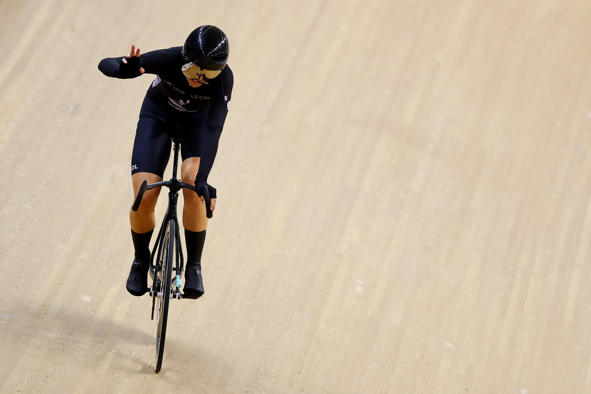 Ally Wollaston won a crucial third gold for New Zealand at the UCI Track Nations Cup in Jakarta ©Getty Images