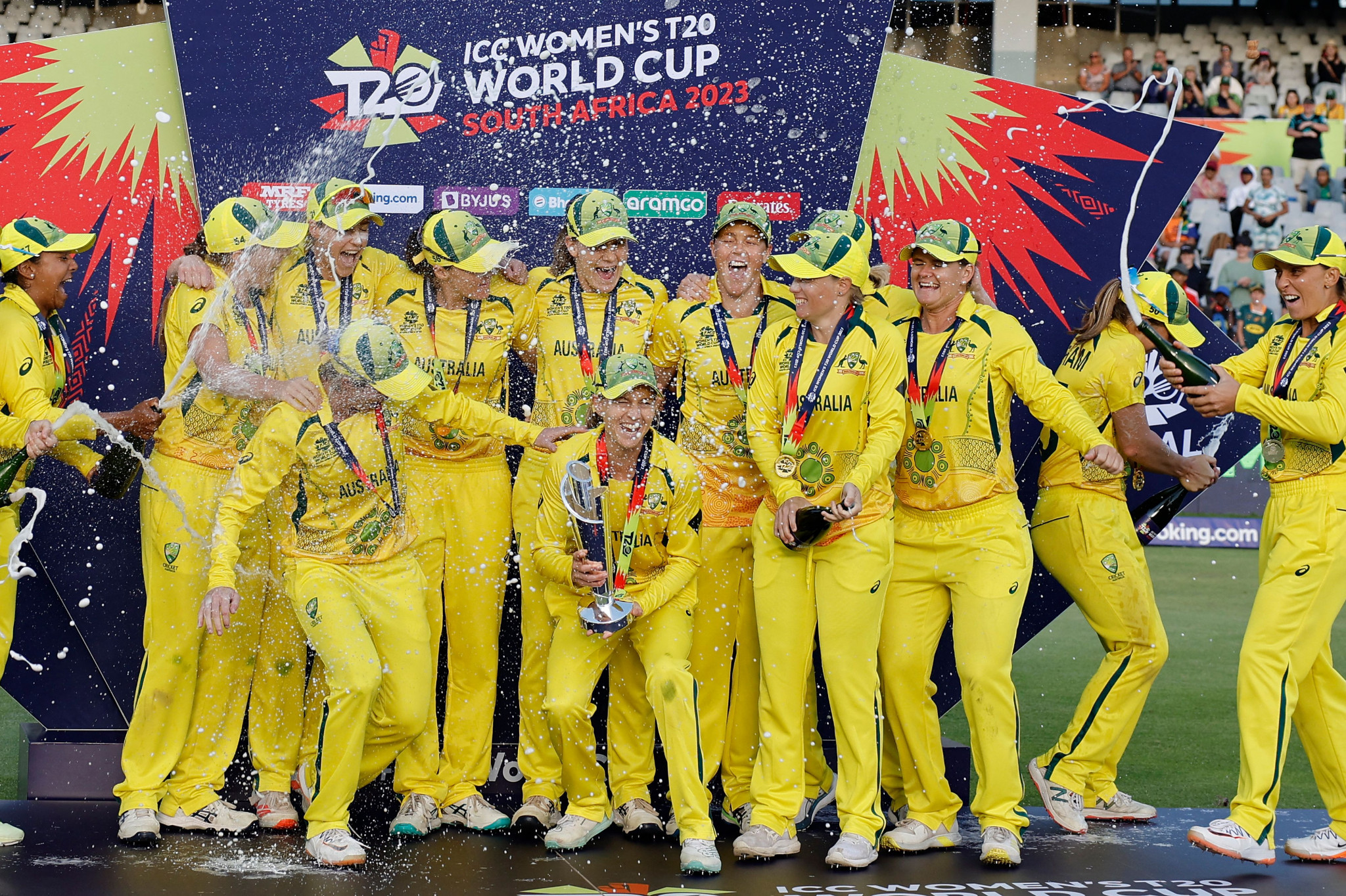 Australia won their third consecutive ICC Women's T20 World Cup after defeating hosts South Africa in the final at Newlands in Cape Town ©Getty Images