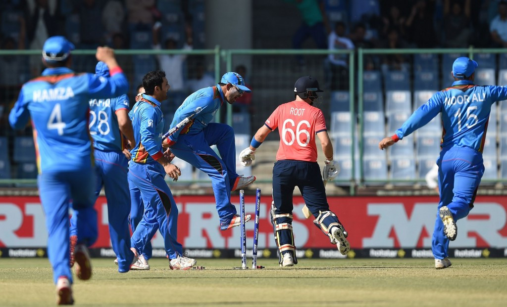 Afghanistan looked to be on their way to springing a huge surprise at the ICC World Twenty20 tournament in India after they took three wickets in an over against England ©Getty Images