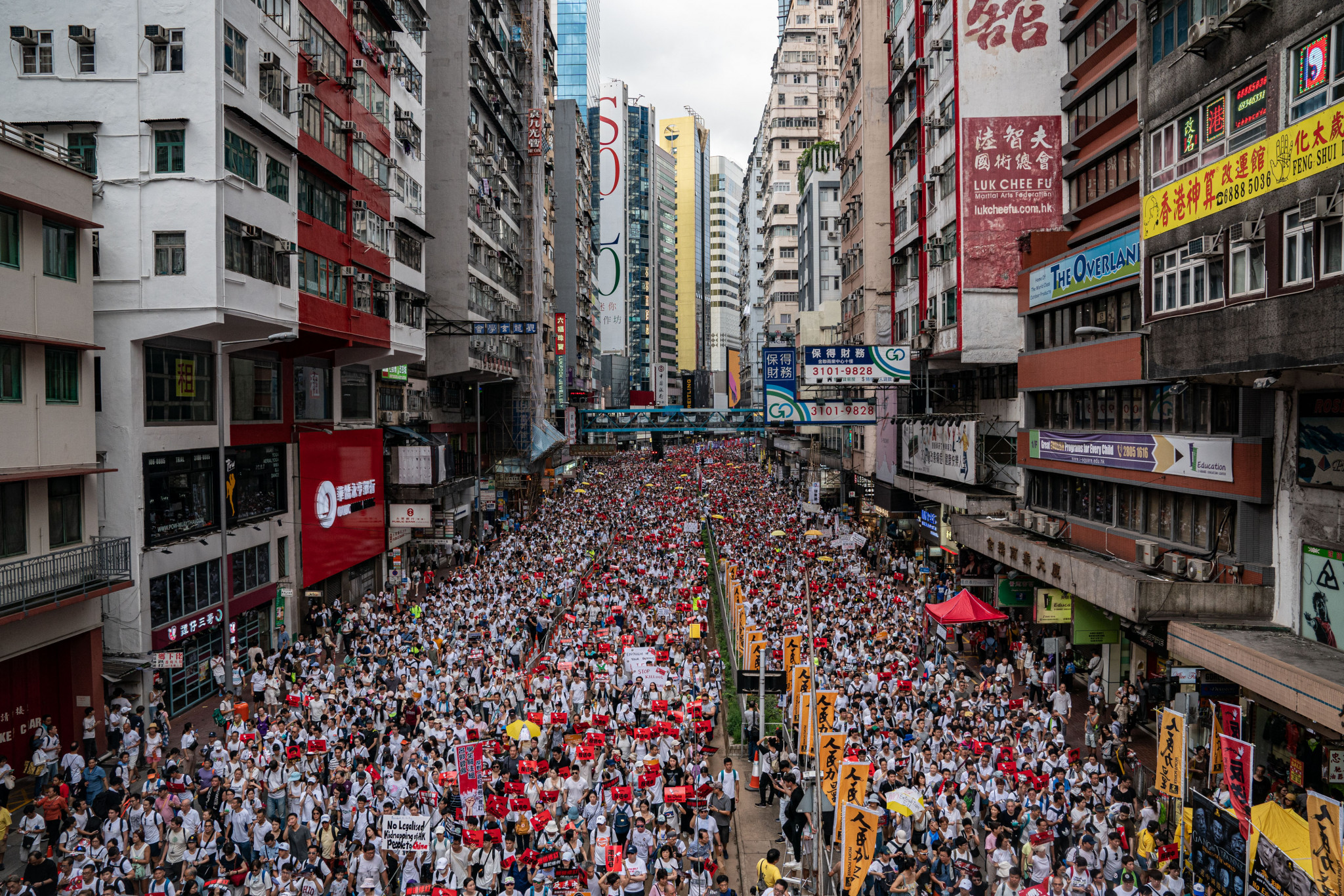 Glory to Hong Kong is associated with pro-democracy protests in the city in 2019 ©Getty Images