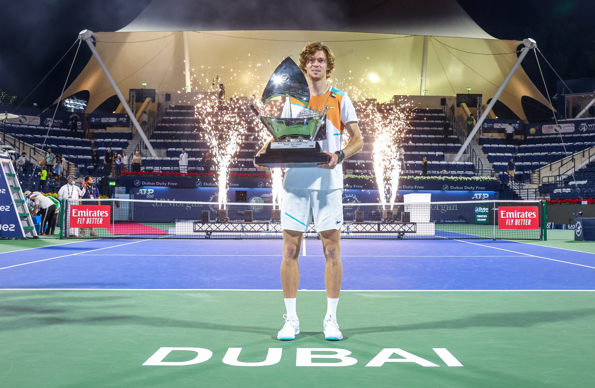 Russian player Andrey Rublev won the Dubai Tennis Championships as a neutral last year, and created headlines with his plea for 
