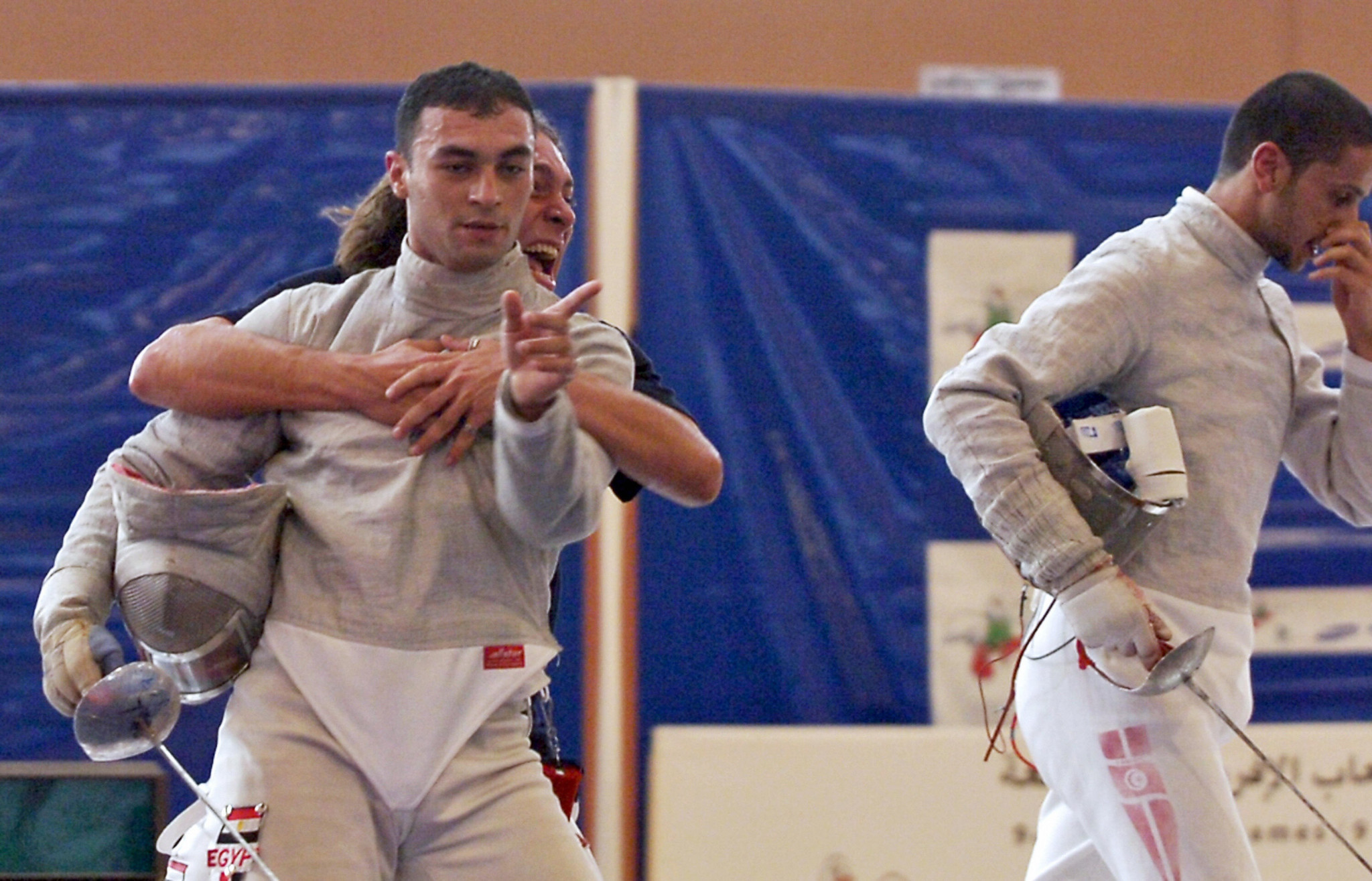 Mahmoud Samir, left, claims that his two-year suspension by the Egyptian Fencing Federation was 