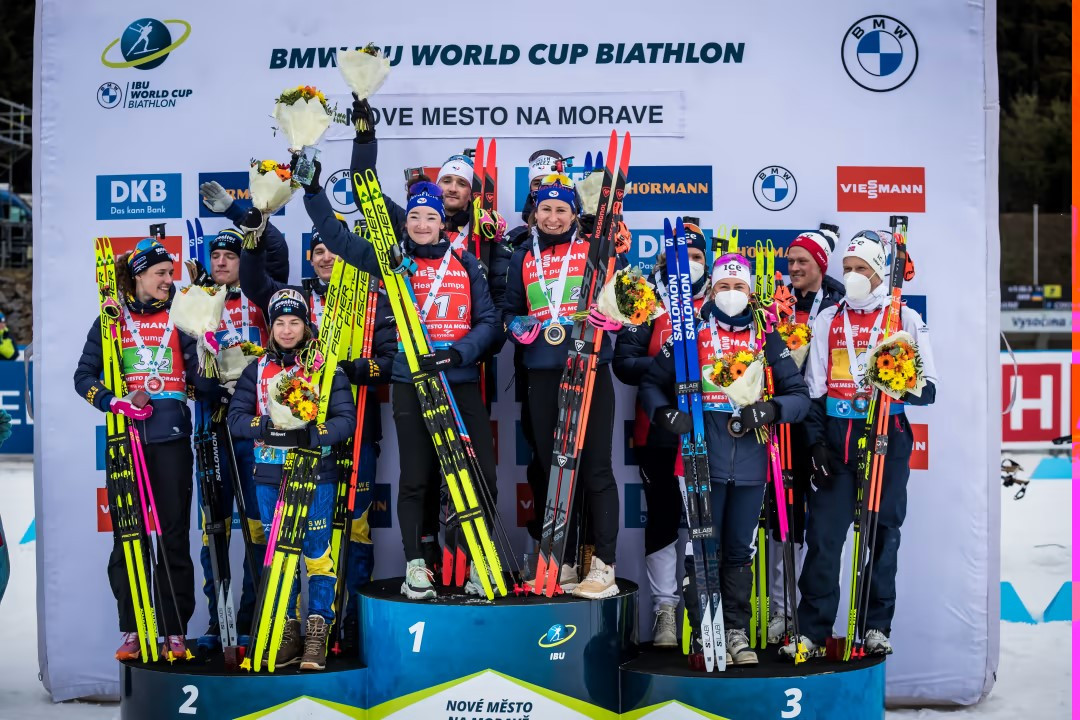 France were victorious in the mixed relay event at the IBU World Cup ©IBU