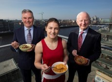 Katie Taylor and Patrick Hickey helped to launch the partnership ©OCI