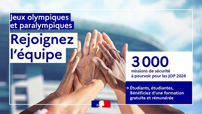 The French Government has launched a drive for 3,000 students and young people to supplement security forces for Paris 2024 ©French Sports Ministry