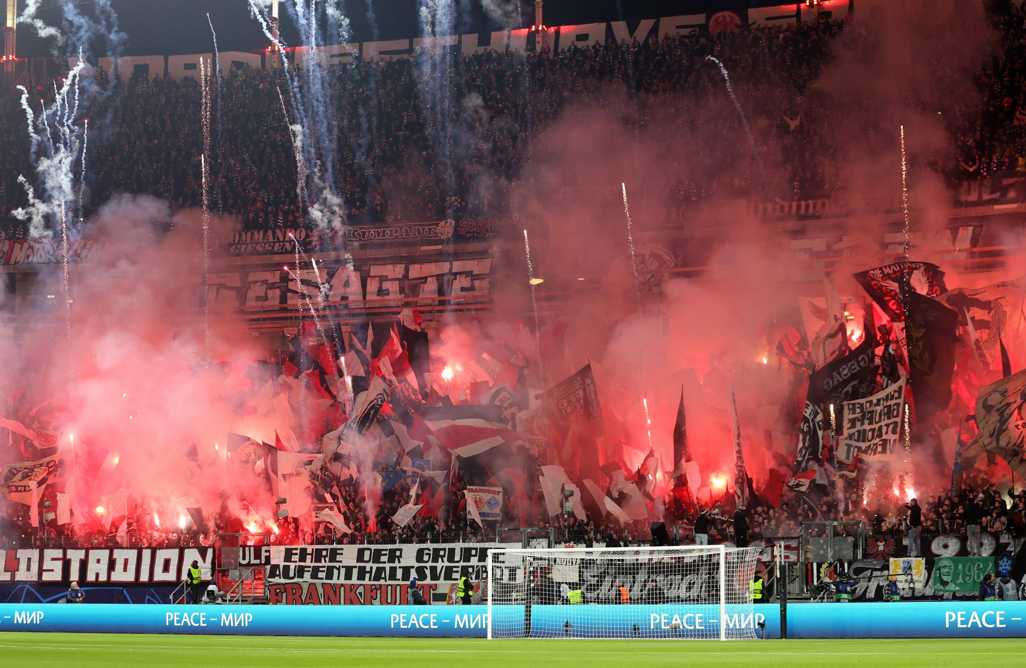 Eintracht Frankfurt fans have been banned from buying tickets to the Champions League match against Napoli ©Getty Images