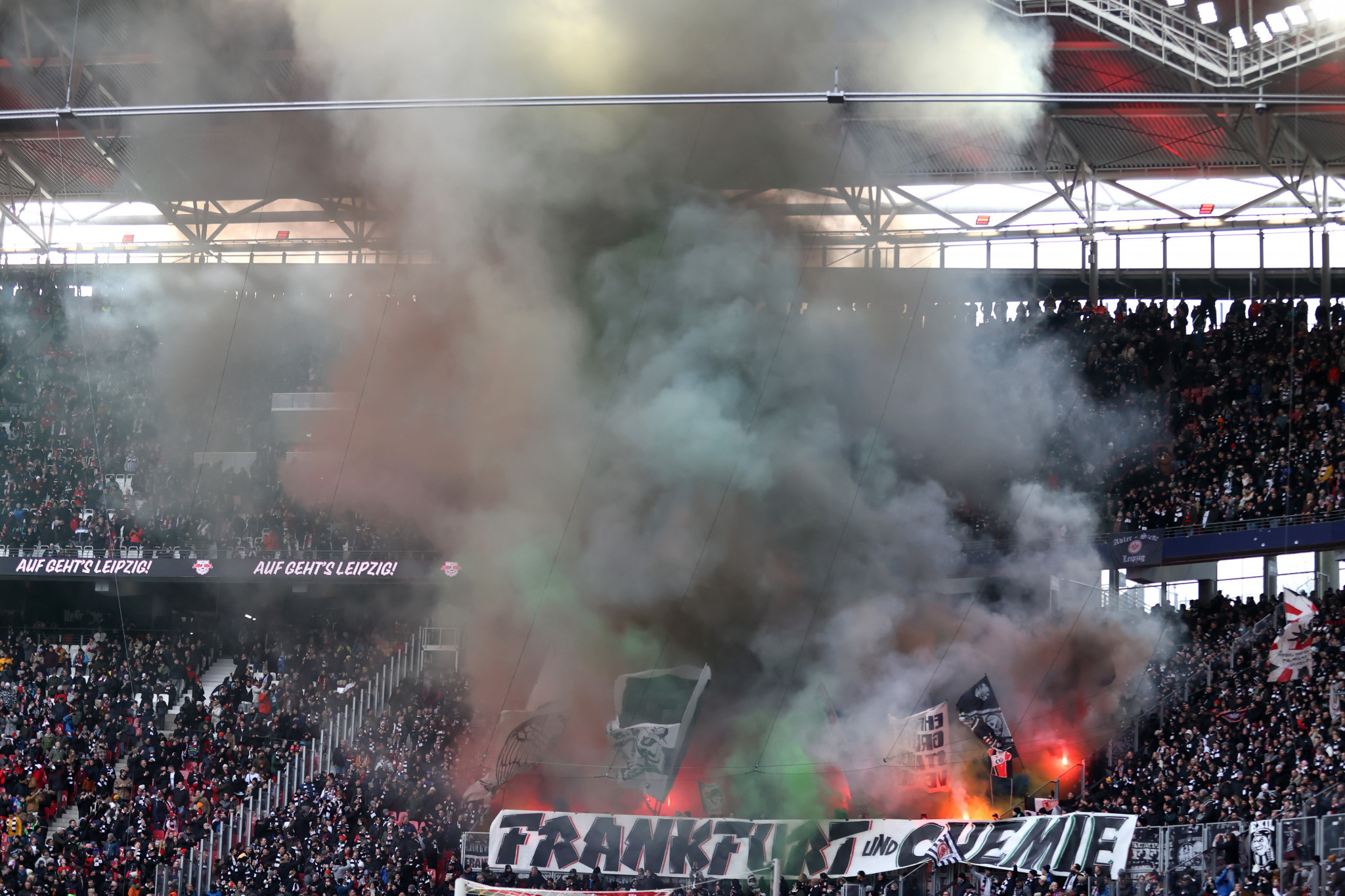 The Italian Interior Ministry enforced the ban after Eintracht Frankfurt fans attacked Napoli supporters in the first leg of the tie ©Getty Images