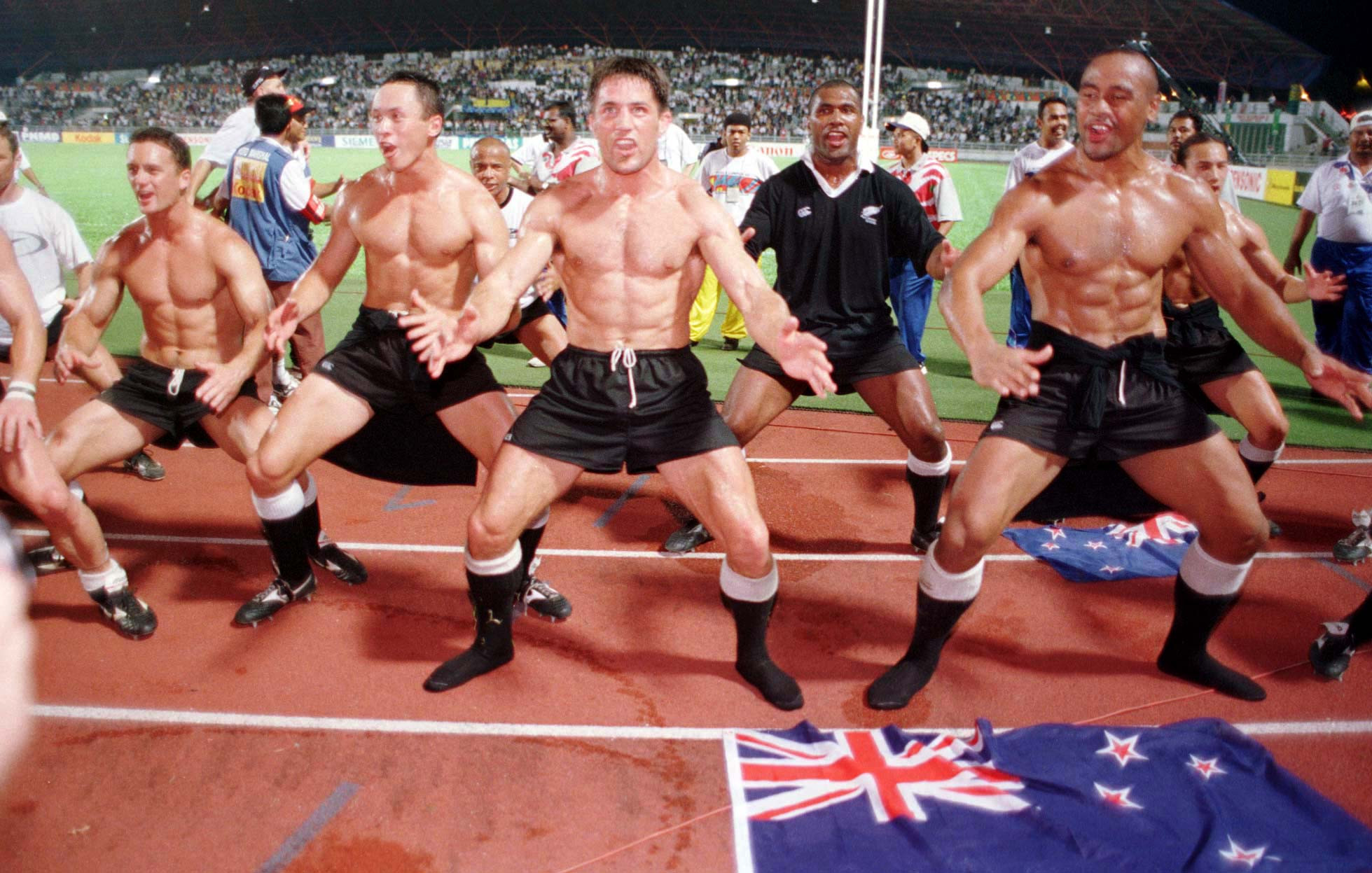 Jonah Lomu, right, was an integral part of New Zealand's rugby sevens victory at Kuala Lumpur 1998 as team sports made their Commonwealth Games debut ©Getty Images