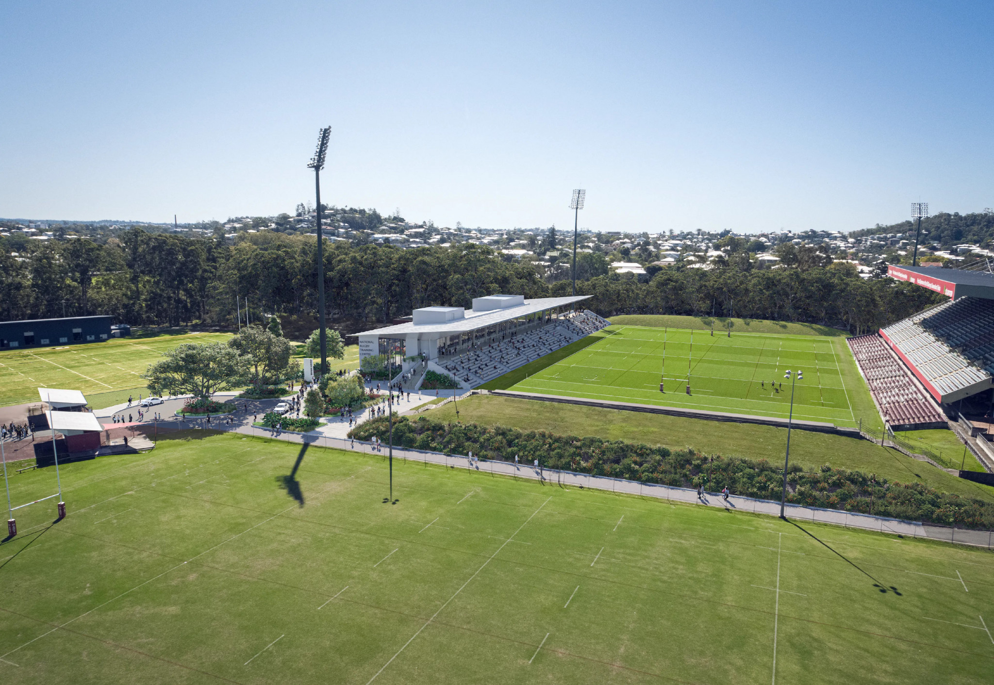 The rugby union stadium in Herston, selected to host Olympic hockey events in 2032, is undergoing renovations ©Queensland Rugby Union