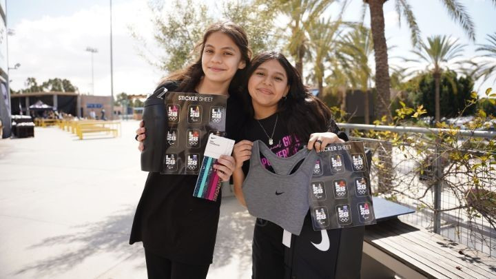 Los Angeles middle school girls receive sportswear from LA28 during Girls Empowerment Day