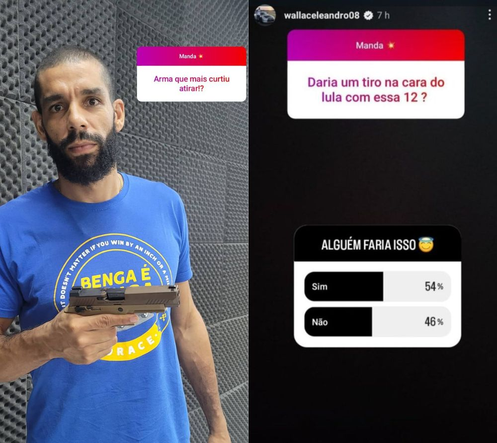 Brazilian Olympic volleyball gold medallist Wallace de Souza asked on his Instagram page whether anyone would shoot the country's President Luiz Inácio Lula da Silva ©Instagram