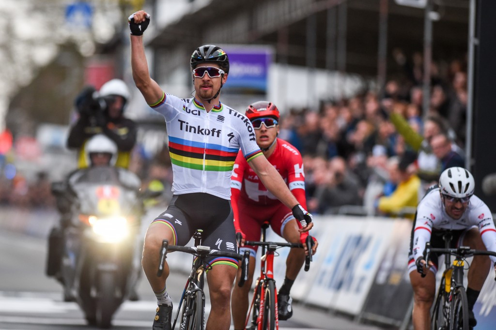 Peter Sagan earned his first victory as world champion at Gent-Wevelgem ©Getty Images