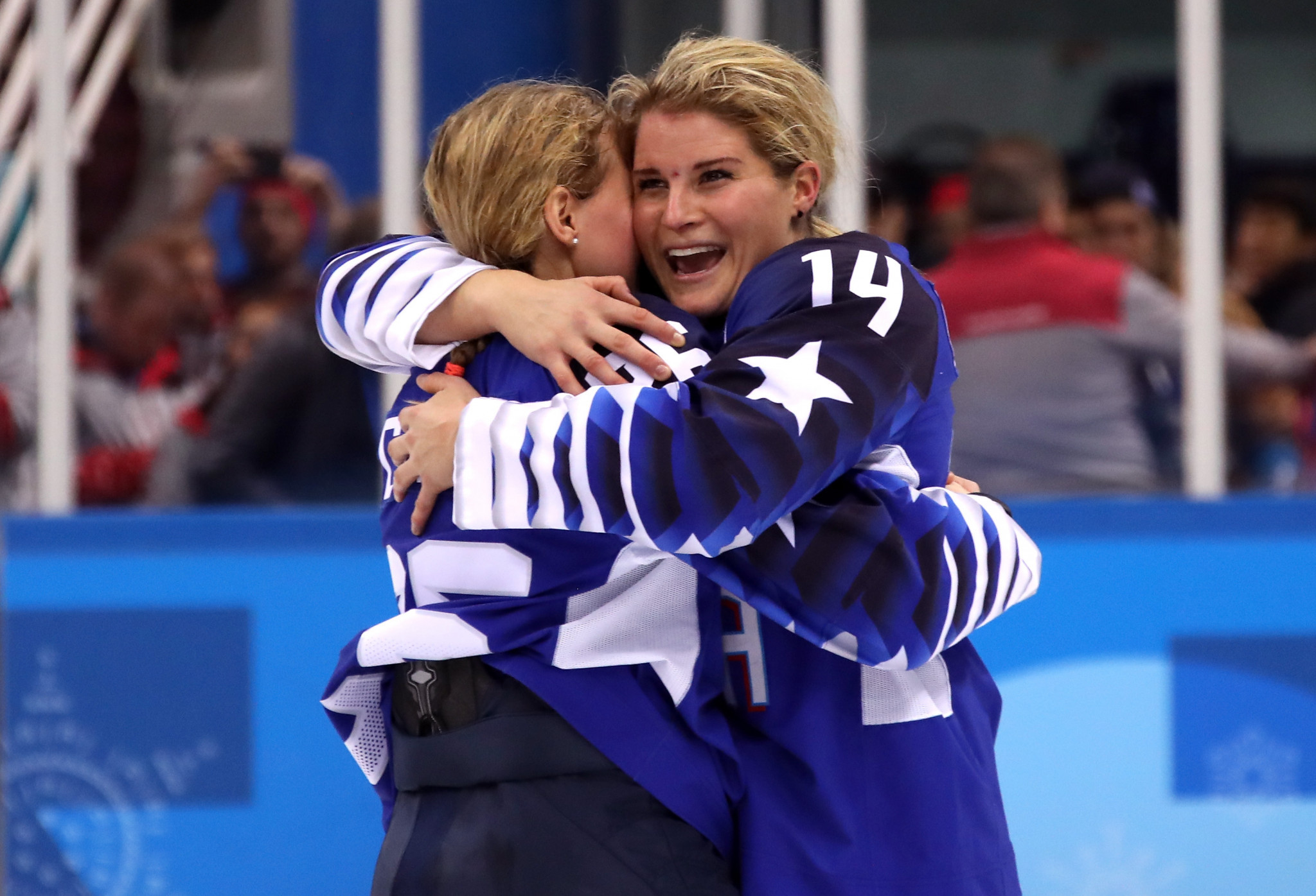 Brianna Decker, right, won gold at the 2018 Winter Olympics in Pyeongchang ©Getty Images