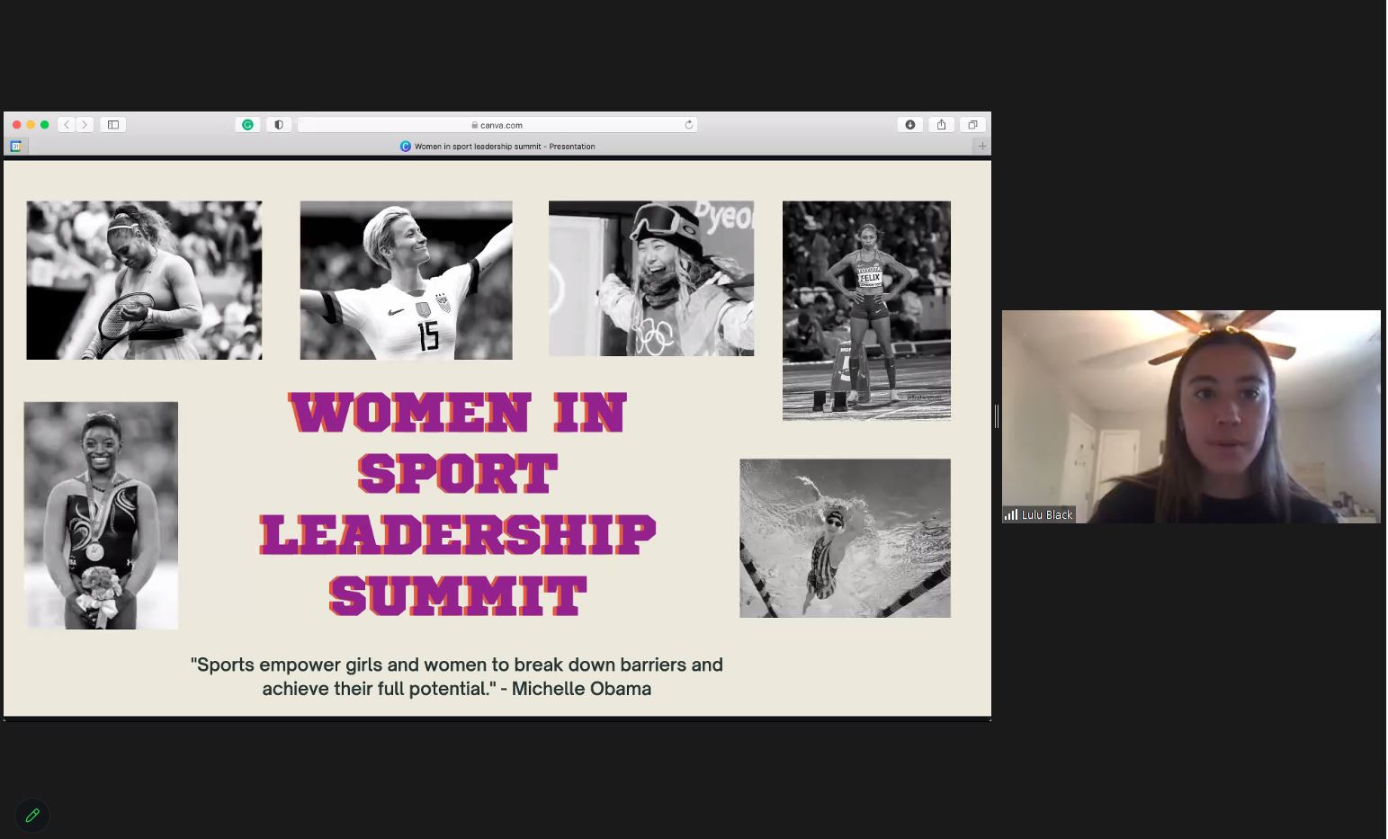 Laurel Black lead the introduction of the Women in Sport Leadership Summit, which will take place on April 10 2023 ©FISU