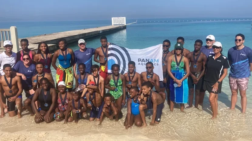 PanAm Aquatics held a learn-to-swim event in Jamaica to help the youth become more comfortable around water ©PanAm Aquatics