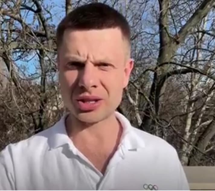 Odesa MP Oleksiy Goncharenko highlighted athletes killed and the destruction of sports facilities in his video appeal to the IOC ©Oleksi Goncharenko 