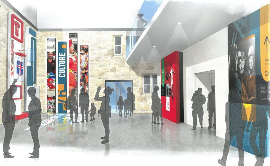 An artists' impression of the new football museum for Wales ©Haley Sharp Design hsd
