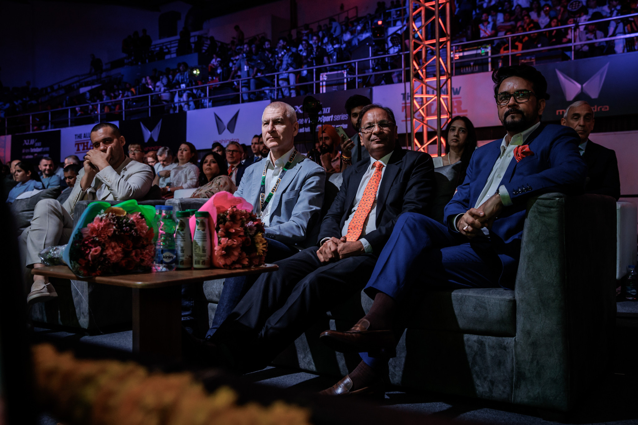 Russian Sports Minister Oleg Matytsin, second from left, said next to IBA President Umar Kremlev, left, as well as Boxing Federation of India leader Ajay Singh, second from right, and Indian Sports Minister Anurag Thakur ©IBA