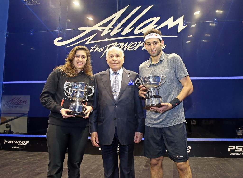 Nour El Sherbini and Mohamed Elshorbagy won the British Open titles for Egypt ©squashpics.com