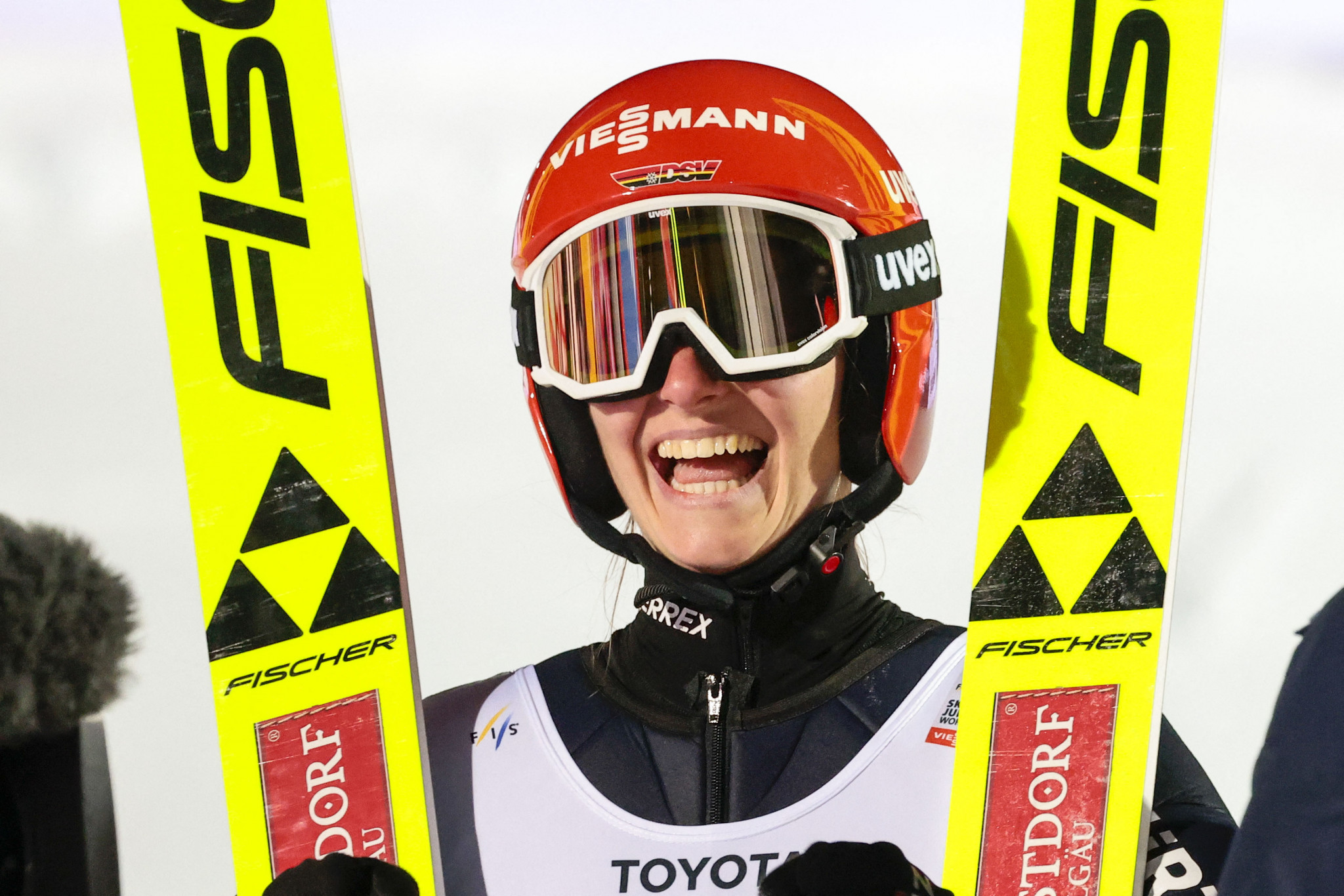 Katharina Althaus has confirmed a second place overall finish in the FIS Ski Jumping World Cup ©Getty Images