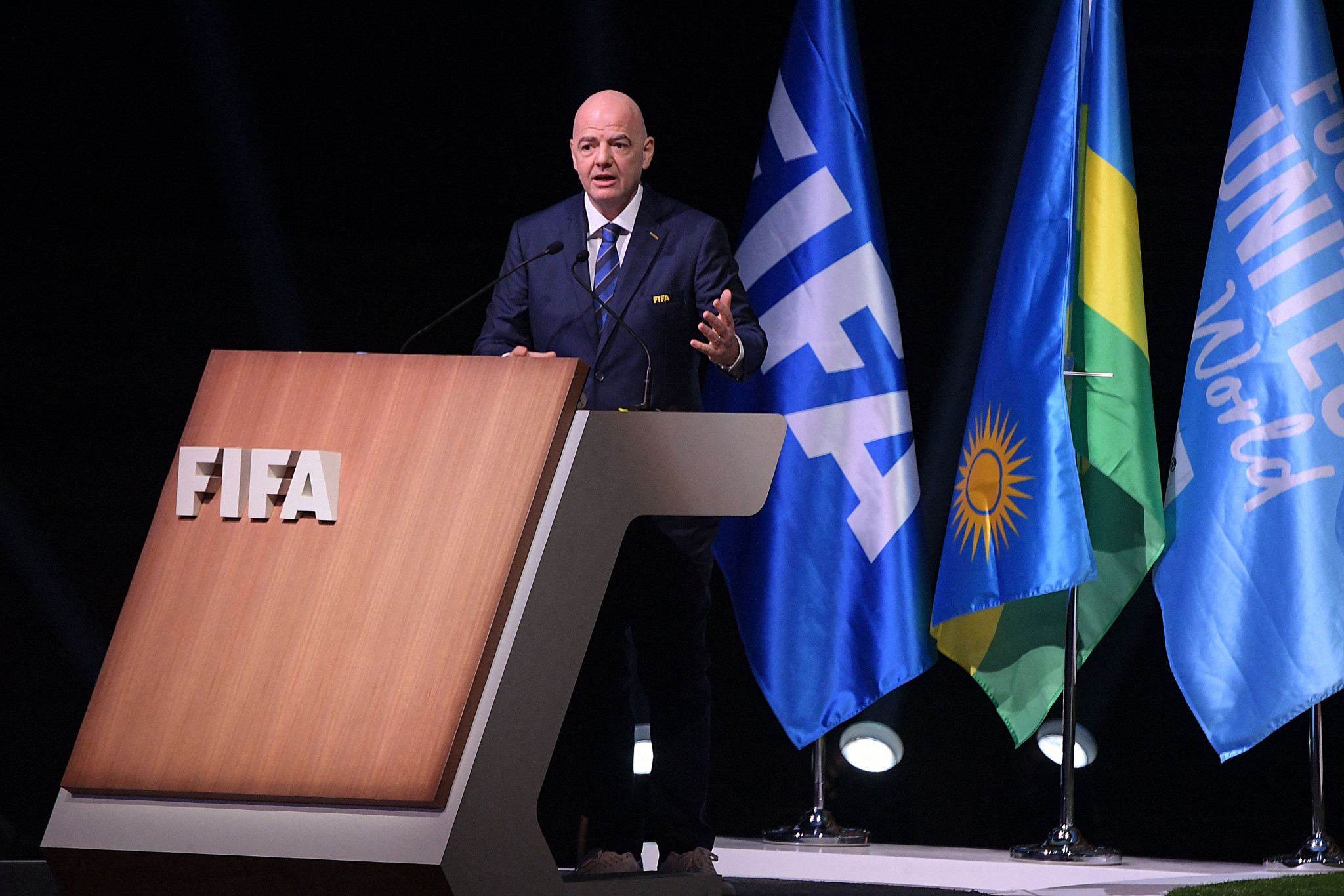 FIFA President Gianni Infantino has criticised double standards after a proposed deal with Visit Saudi for this year's FIFA Women's World Cup in Australia and New Zealand had to be abandoned following criticism ©Getty Images