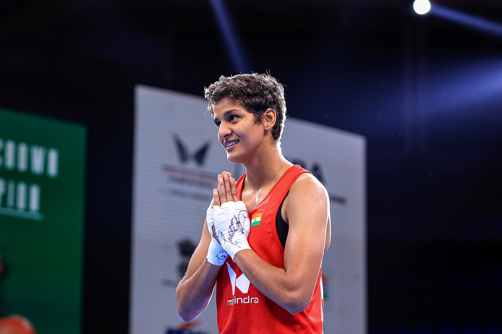 Jasmine of India took less than 90 seconds to win her first bout of her campaign ©IBA