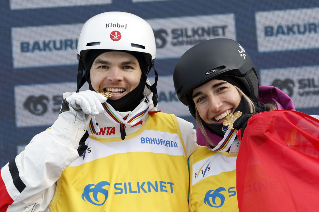World champions Mikael Kingsbury of Canada and France's Perrine Laffont completed a clean sweep at the FIS Freestyle Ski Moguls & World Cup finals in Almaty ©Getty Images