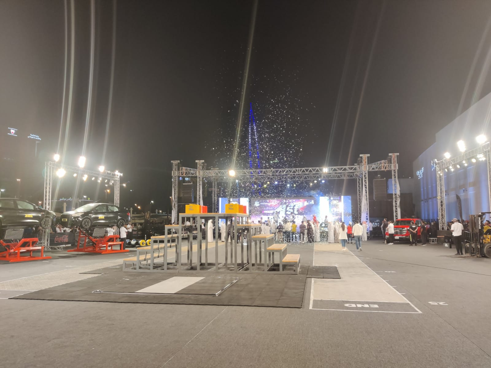 The Gulf Cooperation Council Strongest Man took place in a temporary pop up arena outside a shopping mall ©ITG