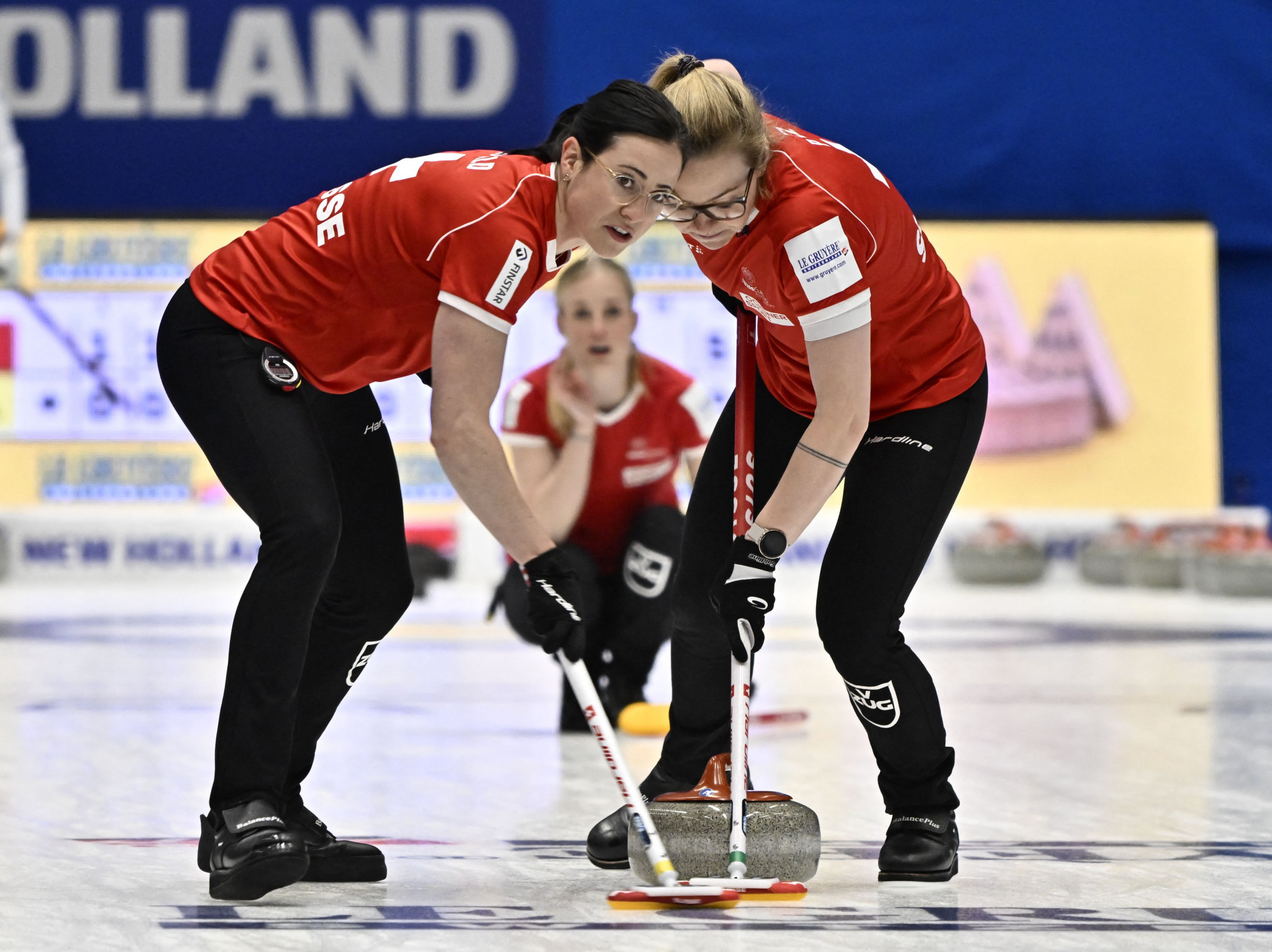 Defending champions Switzerland win both their matches on opening day of World Women’s Curling Championship