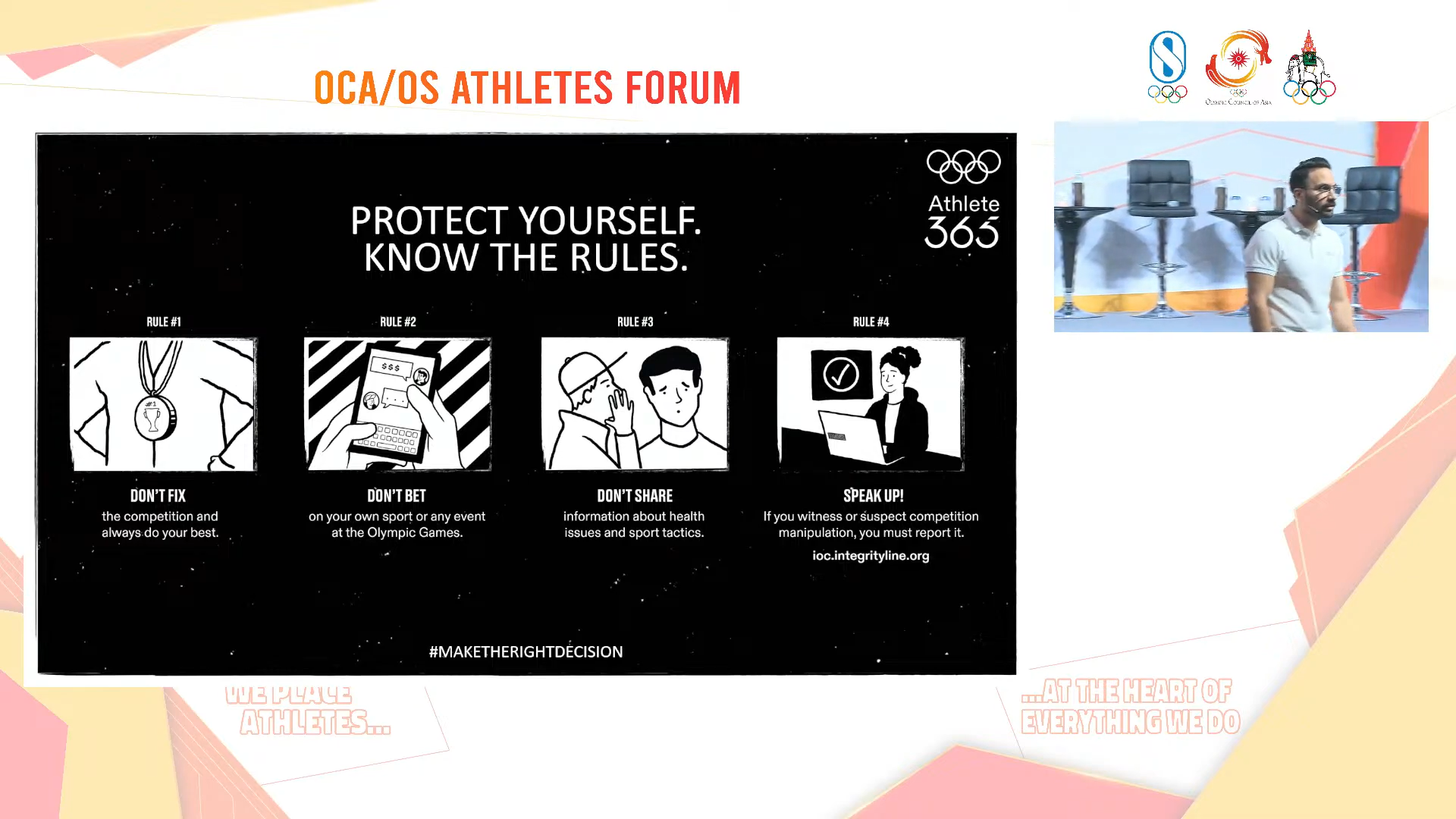 Participants were urged to follow four rules to help prevent the manipulation of competition at the OCA Athletes' Forum ©OCA