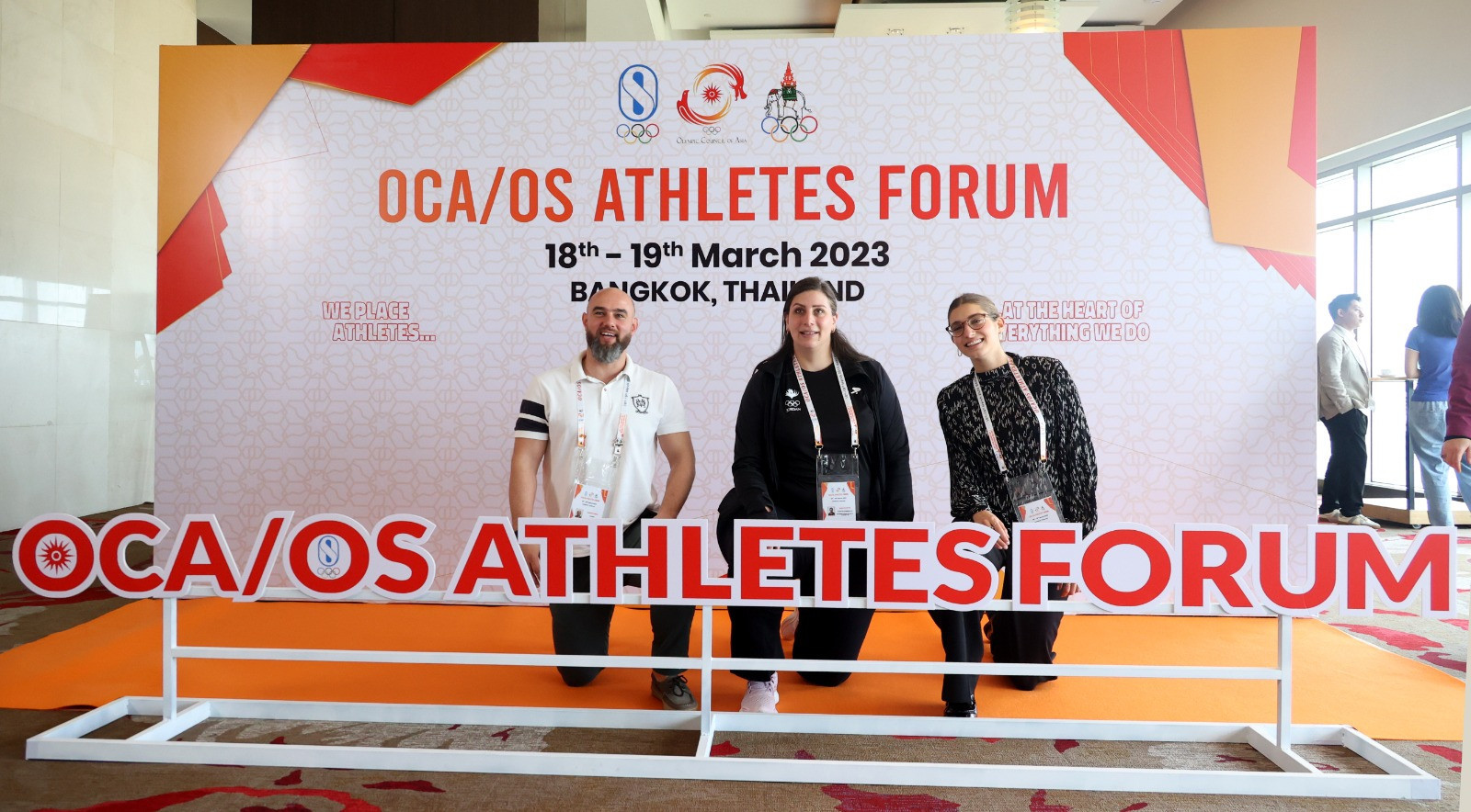 Jordan was among the 43 countries represented at the Athletes' Forum, including IOC Athletes' Commission member Nadin Dawani, centre ©OCA