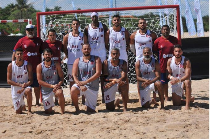 The Qatar men's beach handball team won the sixth of the last seven Asian Beach Handball Championships ©Twitter/Alkass Digital