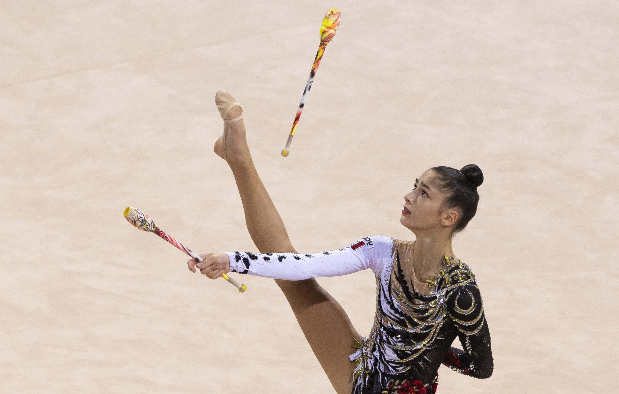 Sofia Raffaeli won two golds and one silver at the FIG Rhythmic Gymnastics World Cup ©Getty Images
