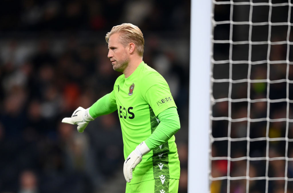 Kasper Schmeichel, whose goalkeeping father Peter won the treble with Manchester United, was between the sticks as captain of Leicester City in 2021, leading them to their first ever FA Cup final win ©Getty Images
